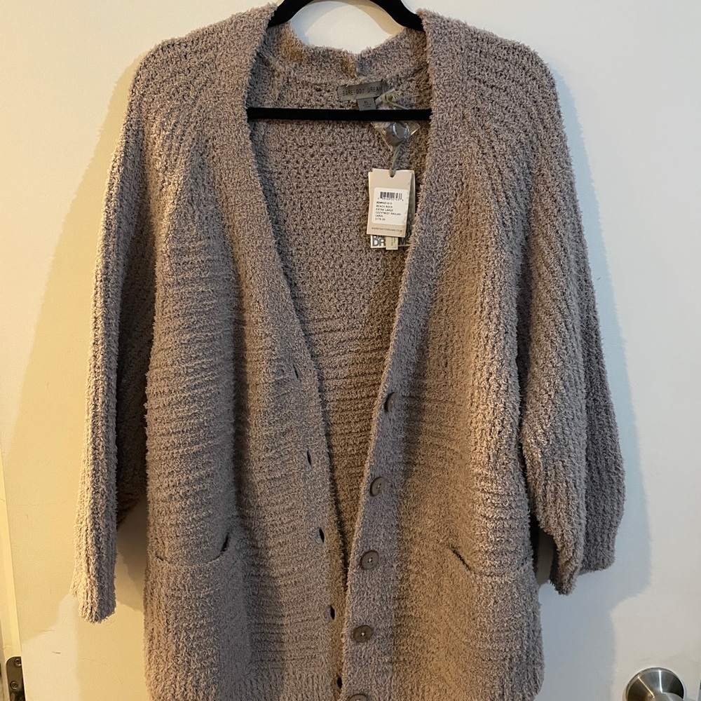 Barefoot Dreams Cozy Gray Cardigan Sweater